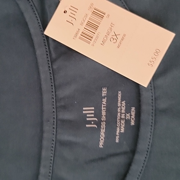J.Jill Progress Shirttail Tee Midnight Blue Short Sleeve - Picture 8 of 8